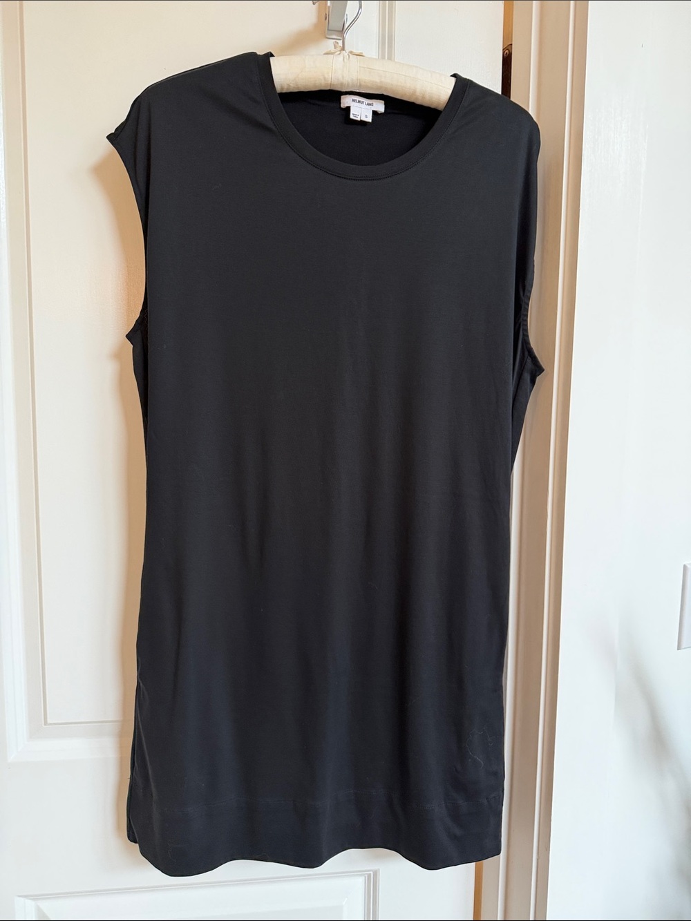 Helmut Lang Black Sleeveless Tunic Tank